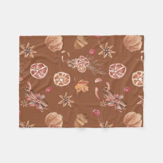 Waterverf herfst Herfst Thanksgiving Fleece Deken (Voorkant (Horizontaal))