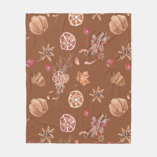Waterverf herfst Herfst Thanksgiving Fleece Deken (Voorkant)