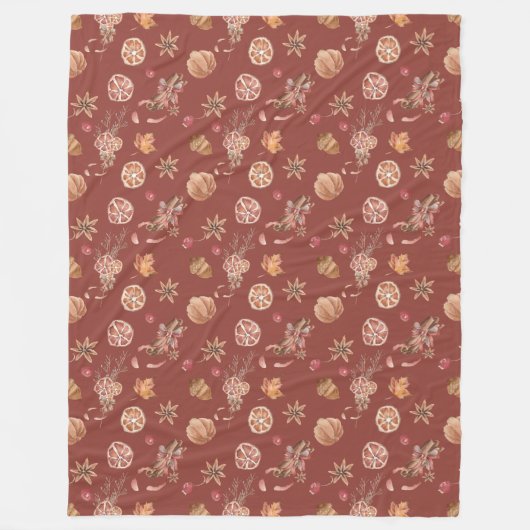Waterverf herfst Herfst Thanksgiving Fleece Deken (Voorkant)
