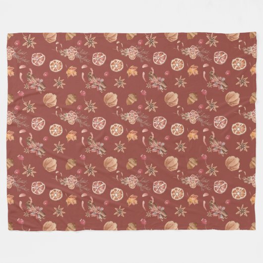 Waterverf herfst Herfst Thanksgiving Fleece Deken (Voorkant (Horizontaal))