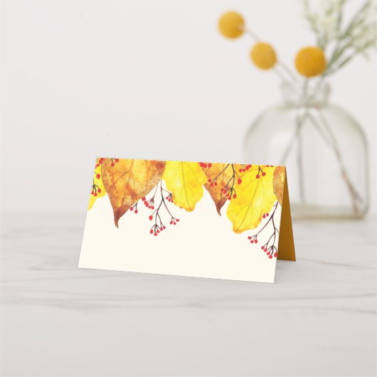 Waterverf Herfst Herfst Thanksgiving Foliage Plaatskaartje (Voorkant)