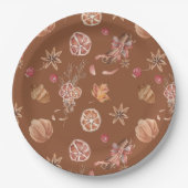 Waterverf herfst Herfst Thanksgiving Papieren Bordje (Voorkant)