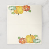 Waterverf Herfst Herfst Thanksgiving Pompoen Plaatskaartje (Buitenkant ongevouwen)