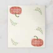 Waterverf Herfst Herfst Thanksgiving Pompoen Plaatskaartje (Buitenkant ongevouwen)