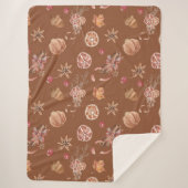 Waterverf herfst Herfst Thanksgiving Sherpa Deken (Voorkant)