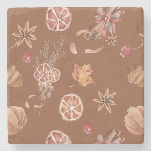 Waterverf herfst Herfst Thanksgiving Stenen Onderzetter (Voorkant)