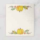 Waterverf Herfst Herfst Thanksgiving Thema Plaatskaartje (Buitenkant ongevouwen)