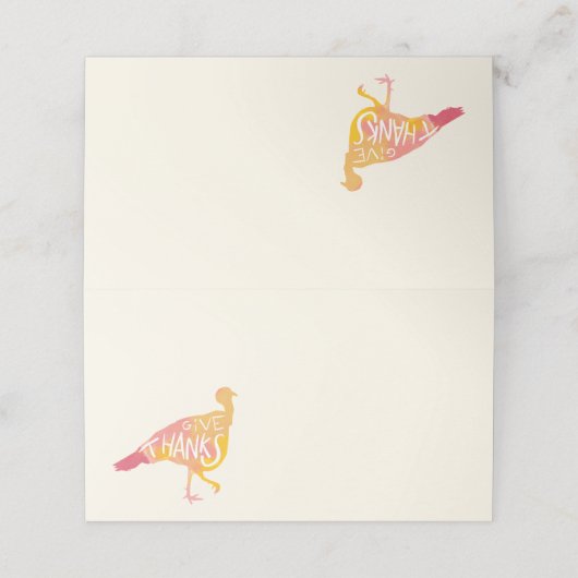 Waterverf Herfst Herfst Thanksgiving Turkije Plaatskaartje (Buitenkant ongevouwen)