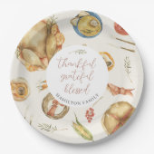Waterverf Herfst Herfst Turkije Thanksgiving Diner Papieren Bordje (Voorkant)