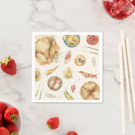 Waterverf Herfst Herfst Turkije Thanksgiving Diner Servet