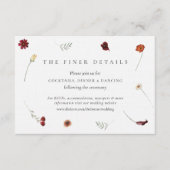 Waterverf Herfst Herfst Wildflower Wedding Details Informatiekaartje (Voorkant)