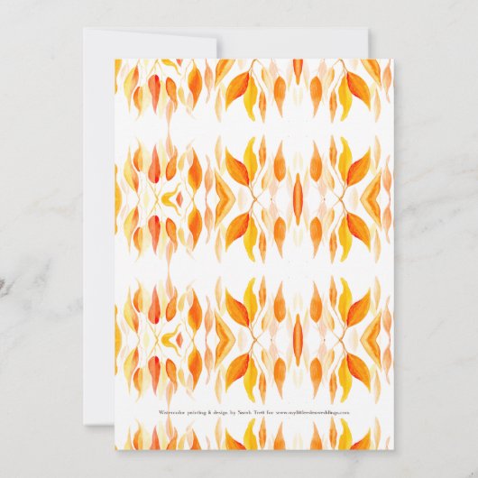 Waterverf herfst herfstbladeren bruiloft kaart (Achterkant)