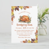 waterverf herfst herfstbladeren Friendsgiving Dine Kaart (Staand voorkant)