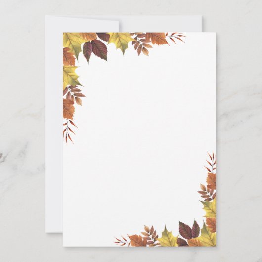 waterverf herfst herfstbladeren Friendsgiving Dine Kaart (Achterkant)