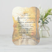 Waterverf Herfst Herfstboom Bos bruiloft Kaart (Staand voorkant)