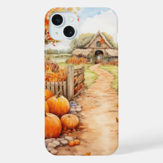 WATERVERF HERFST HERFSTSCHUUR & POMPOENEN iPhone 15 PLUS CASE