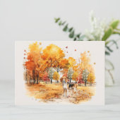 Waterverf Herfst Hond Ontwerp- Beagle Kaart (Staand voorkant)