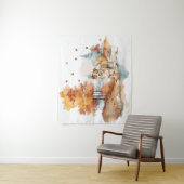 Waterverf Herfst Hondenontwerp - Akita Wandkleed (In situ)