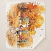 Waterverf Herfst Hondenontwerp - Beagle Sherpa Deken (Voorkant)