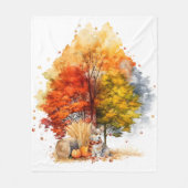 Waterverf Herfst Hondenontwerp - Corgi Fleece Deken (Voorkant)