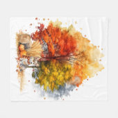 Waterverf Herfst Hondenontwerp - Corgi Fleece Deken (Voorkant (Horizontaal))