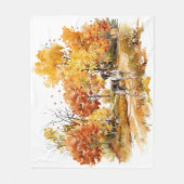 Waterverf Herfst Hondenontwerp- Duitse aanwijzer Fleece Deken (Voorkant)