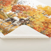 Waterverf Herfst Hondenontwerp- Duitse aanwijzer Sherpa Deken (3/4)