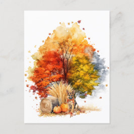 Waterverf Herfst Hondenontwerp- German Shepherd Briefkaart