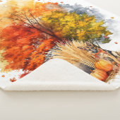 Waterverf Herfst Hondenontwerp- German Shepherd Sherpa Deken (3/4)