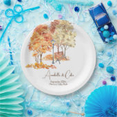 Waterverf Herfst Huwelijk in het Park Papieren Bordje (Feest)