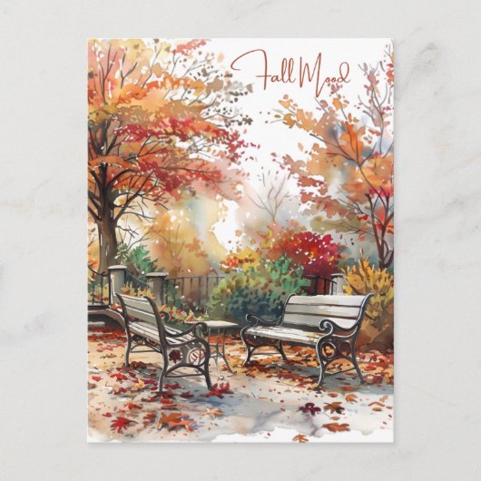 Waterverf Herfst in het Park Herfst Mood Briefkaart (Voorkant)