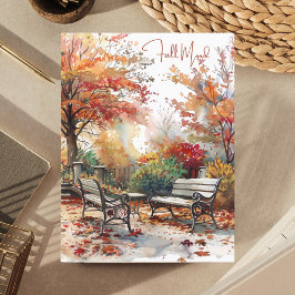 Waterverf Herfst in het Park Herfst Stemming Briefkaart