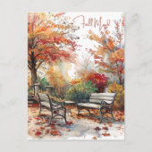 Waterverf Herfst in het Park Herfst Stemming Briefkaart (Voorkant)