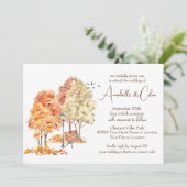 Waterverf herfst in het parkhuwelijk kaart (Staand voorkant)
