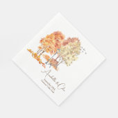 Waterverf herfst in het parkhuwelijk servet (Hoek)