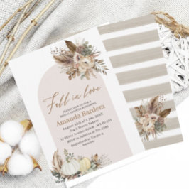 Waterverf Herfst in liefde Beige Flower Pumpkin br Kaart