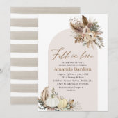 Waterverf Herfst in liefde Beige Flower Pumpkin br Kaart (Voorkant / Achterkant)