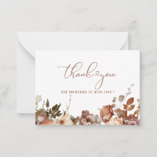 Waterverf Herfst in liefde Bridal ShoweFlat Note K Notitiekaartje