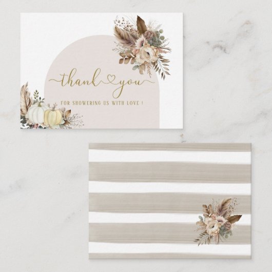 Waterverf Herfst in liefde bruids ShowerFlower Pum Notitiekaartje (Voorkant / Achterkant)