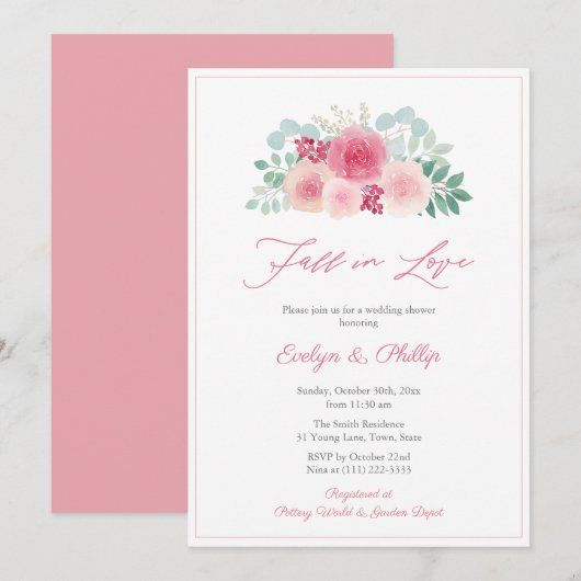 Waterverf Herfst In Liefde Herfst Vrijgezellenfees Kaart (Voorkant / Achterkant)