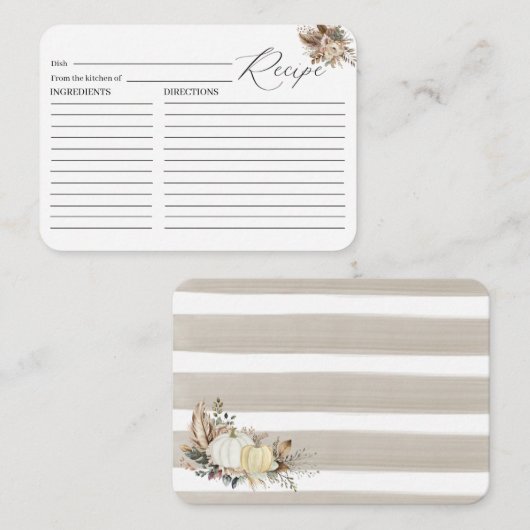 Waterverf Herfst in Liefde Vrijgezellenfeest beige Informatiekaartje (Voorkant / Achterkant)