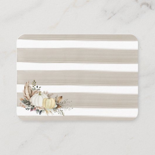 Waterverf Herfst in Liefde Vrijgezellenfeest beige Informatiekaartje (Achterkant)