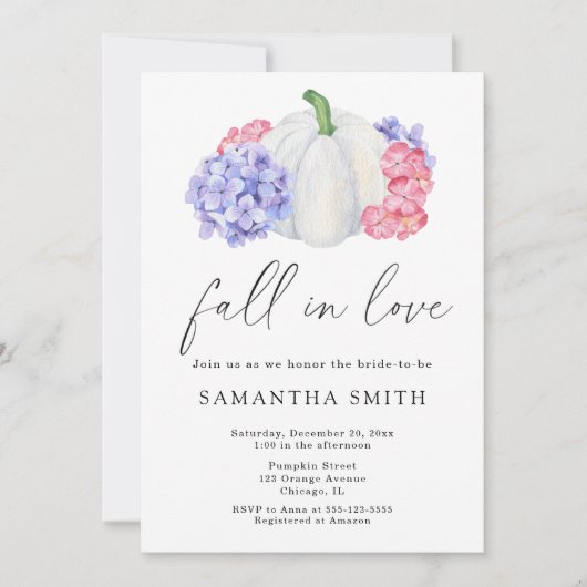 Waterverf Herfst in Liefde Vrijgezellenfeest Kaart (Voorkant)