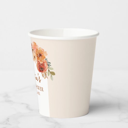 Waterverf Herfst in Love Pumpkin Vrijgezellenfeest Papieren Bekers (Links)