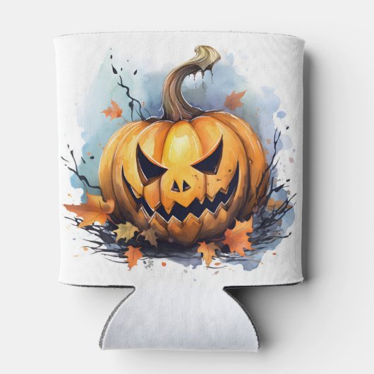 Waterverf Herfst Jack-o-lantaarn Blikjeskoeler (Achterkant)