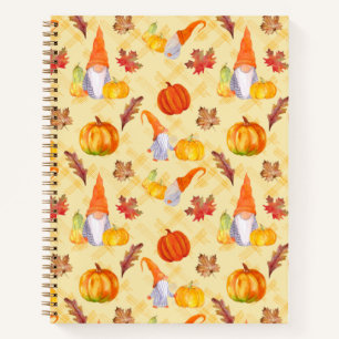 Waterverf Herfst Kabouters, Pompoenen En Bladeren Notitieboek
