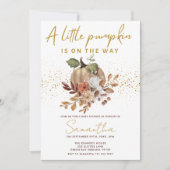 Waterverf Herfst Kleine pompoen thema Baby shower Kaart (Voorkant)