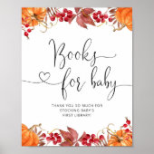 Waterverf herfst kleine pompoenboeken voor baby poster (Voorkant)