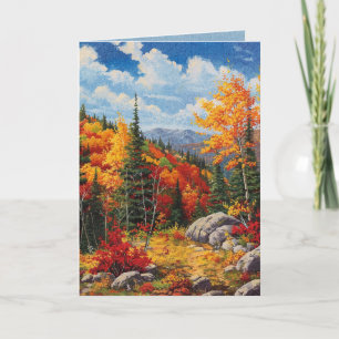 Waterverf Herfst Kleuren Wenskaart Kaart