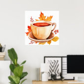 Waterverf Herfst Koffie Poster (Thuiskantoor)
